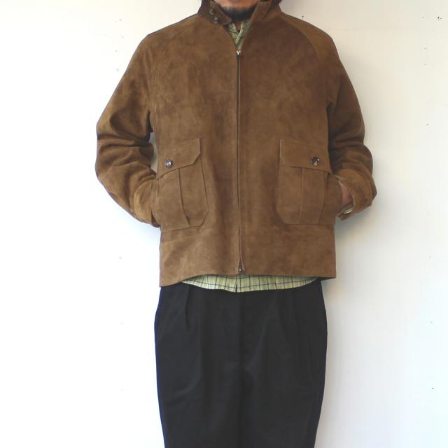Soundman ホーススウェードハリントンジャケット Luke's / 143M-550A （Tan）の画像