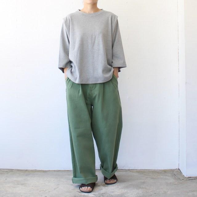 IKITSUKE ストレッチデニムタックワイドパンツ （Khaki） : C.COUNTLY