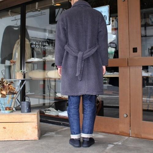 HARVESTY　ボアフリースガウンコート BOA-FLEECE GOWN COAT　A51706　（CHARCOAL） |  | 02