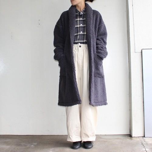 HARVESTY　ボアフリースガウンコート BOA-FLEECE GOWN COAT　A51706　（CHARCOAL） |  | 05