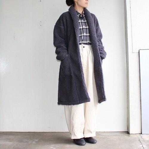 HARVESTY　ボアフリースガウンコート BOA-FLEECE GOWN COAT　A51706　（CHARCOAL） |  | 06
