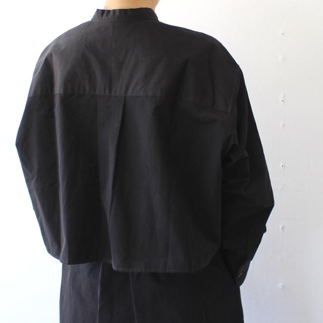 HAVERSACK 80/2高密度シャンブレー クロップドバンドカラーシャツ Chambray cropped bandcollar shirt / 322501　（Dark Brown） | HAVERSACK | 07