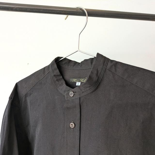 HAVERSACK 80/2高密度シャンブレー クロップドバンドカラーシャツ Chambray cropped bandcollar shirt / 322501　（Dark Brown） | HAVERSACK | 08