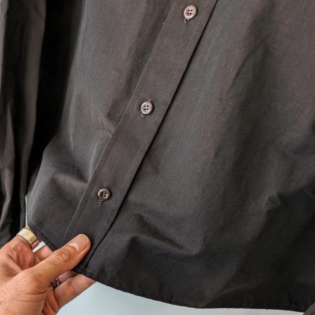 HAVERSACK 80/2高密度シャンブレー クロップドバンドカラーシャツ Chambray cropped bandcollar shirt / 322501　（Dark Brown） | HAVERSACK | 10