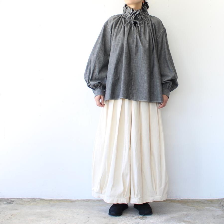 HAVERSACK ダンガリーダブルフリルカラーPOシャツ Dungaree Double Frill P/O Shirt / 322624 | HAVERSACK | 01