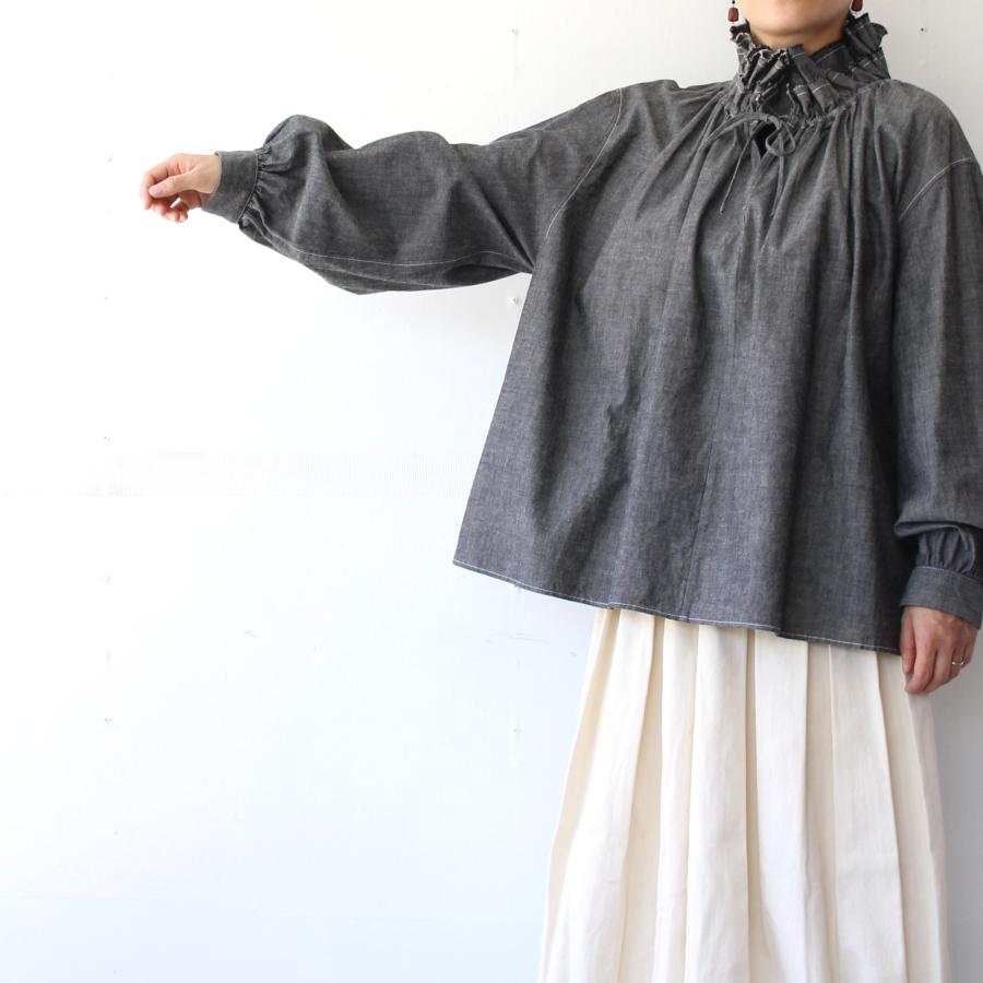 HAVERSACK ダンガリーダブルフリルカラーPOシャツ Dungaree Double Frill P/O Shirt / 322624 | HAVERSACK | 06