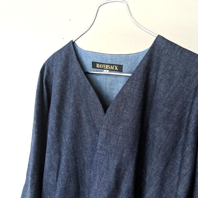 HAVERSACK ライトデニムＶネックドルマンシャツ Light Denim V-neck Shirt / 322625 | HAVERSACK | 02