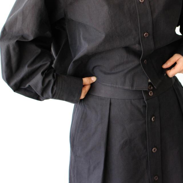 HAVERSACK 80/2高密度シャンブレー ロングシャツスカート Chambray long shirt skirt / 362502　（Dark Brown） | HAVERSACK | 11