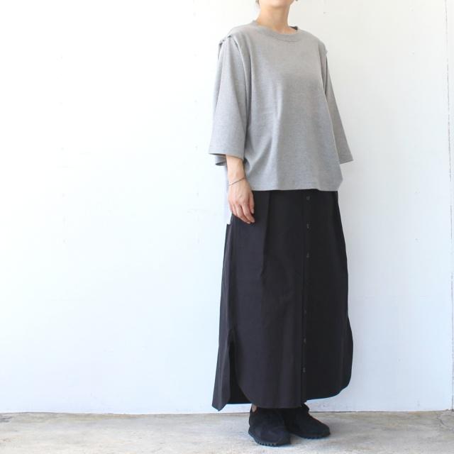 HAVERSACK 80/2高密度シャンブレー ロングシャツスカート Chambray long shirt skirt / 362502　（Dark Brown） | HAVERSACK | 05