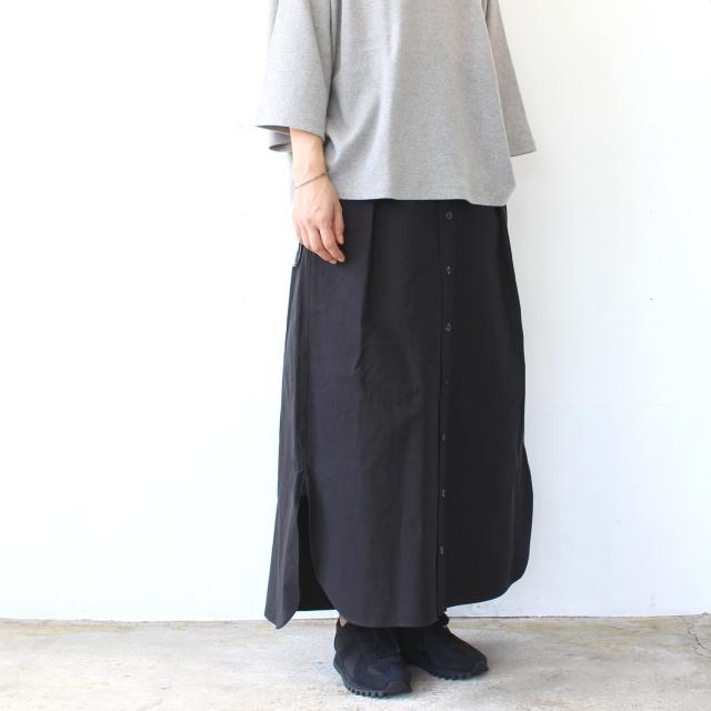 HAVERSACK 80/2高密度シャンブレー ロングシャツスカート Chambray long shirt skirt / 362502　（Dark Brown） | HAVERSACK | 01