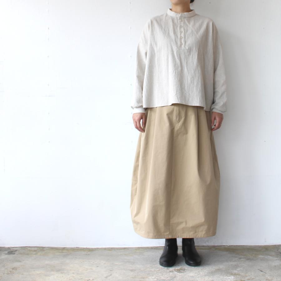 HAVERSACK 塩縮ツイルコクーンスカート Salt-Shrinking Twill Cocoon Skirt　（Beige） | HAVERSACK | 01