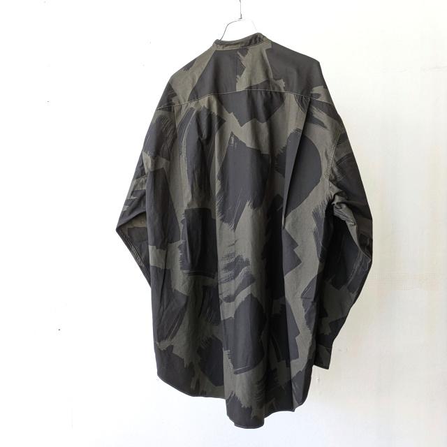 HAVERSACK スクエアブラッシュドプリントバンドカラーシャツ Square brushed-print bandcollar shirt　（Khaki brown） | HAVERSACK | 04