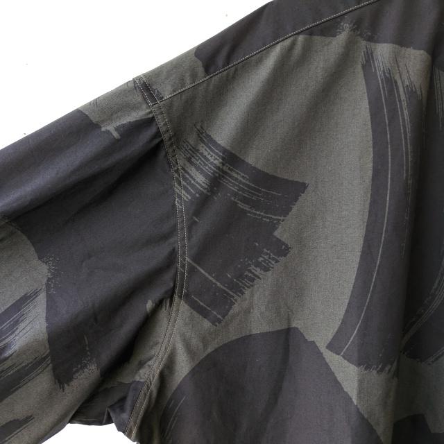 HAVERSACK スクエアブラッシュドプリントバンドカラーシャツ Square brushed-print bandcollar shirt　（Khaki brown） | HAVERSACK | 02