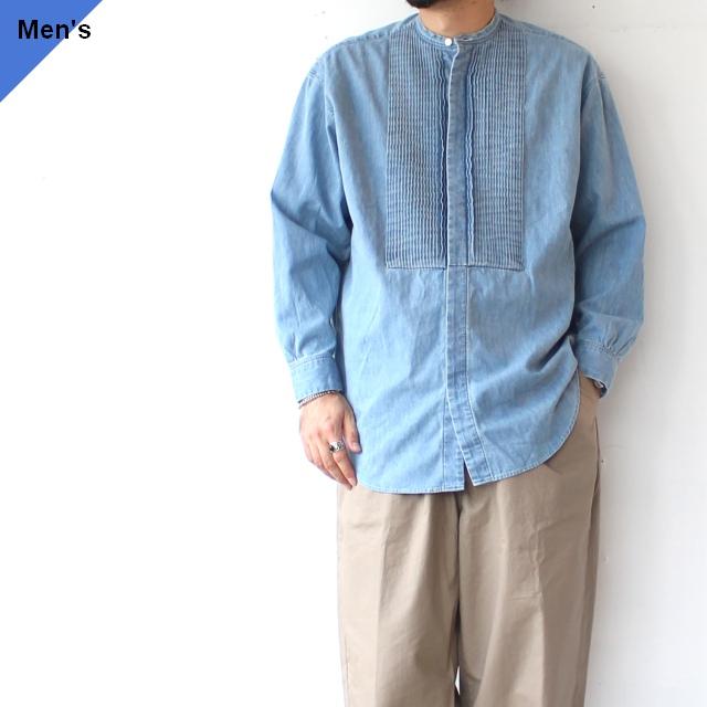HAVERSACK デニムピンタックバンドカラーシャツ Denim Pin-tuck Band Collar Shirt / 422600 | HAVERSACK