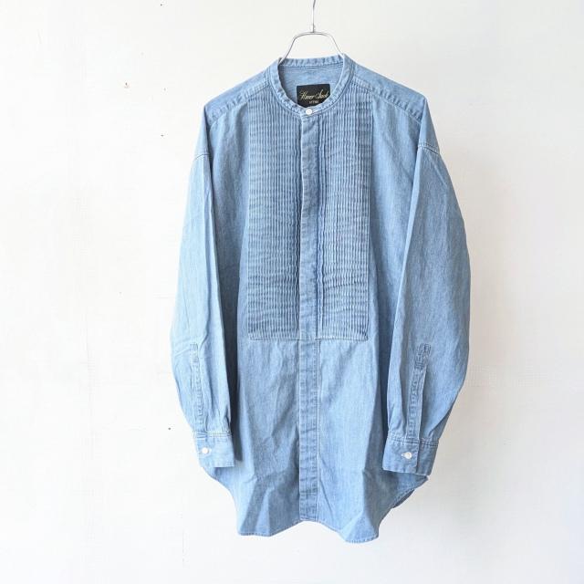 HAVERSACK デニムピンタックバンドカラーシャツ Denim Pin-tuck Band Collar Shirt / 422600 | HAVERSACK | 01