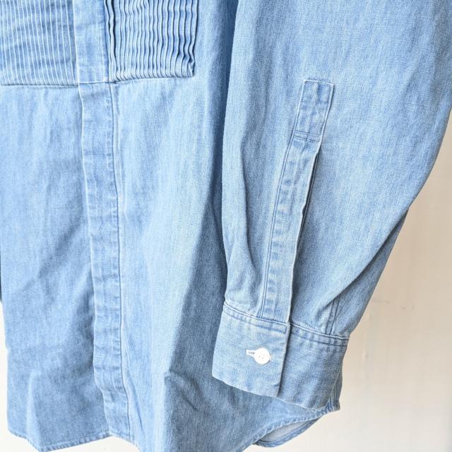 HAVERSACK デニムピンタックバンドカラーシャツ Denim Pin-tuck Band Collar Shirt / 422600 | HAVERSACK | 03
