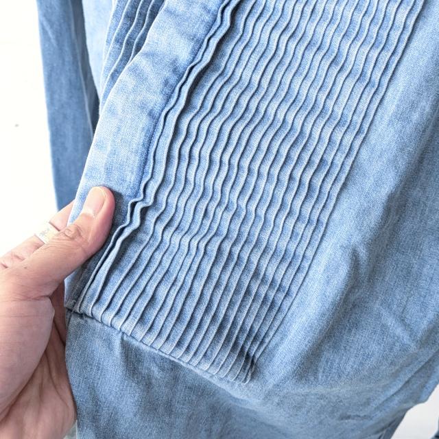 HAVERSACK デニムピンタックバンドカラーシャツ Denim Pin-tuck Band Collar Shirt / 422600 | HAVERSACK | 05