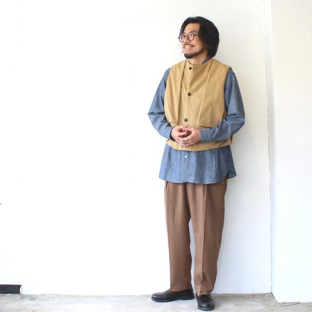 HAVERSACK コットンキャンバス×シルクキルトRVショートベスト Cotton canvas × Silk quilting RV vest / 442520　（Beige） | HAVERSACK | 17