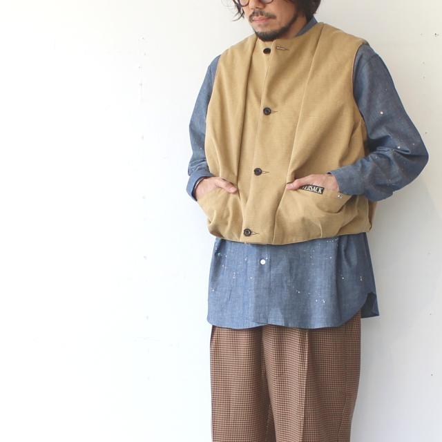HAVERSACK コットンキャンバス×シルクキルトRVショートベスト Cotton canvas × Silk quilting RV vest / 442520　（Beige） | HAVERSACK | 18