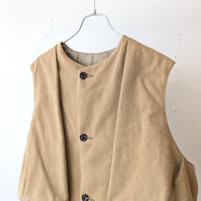HAVERSACK コットンキャンバス×シルクキルトRVショートベスト Cotton canvas × Silk quilting RV vest / 442520　（Beige） | HAVERSACK | 02