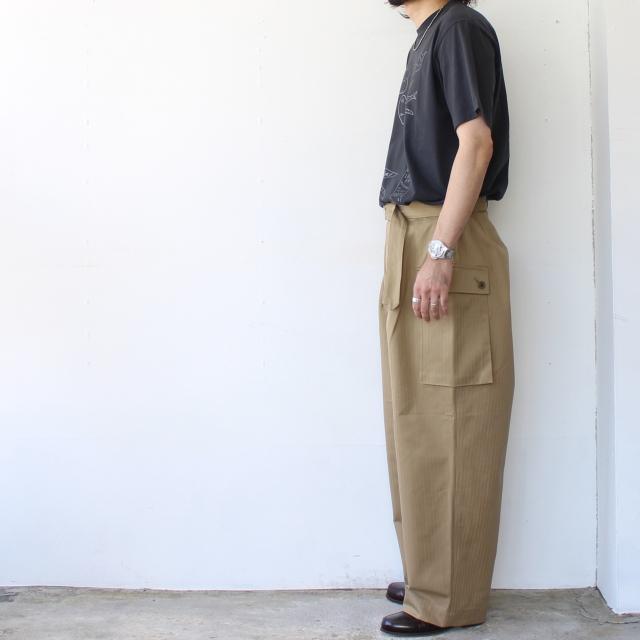 HAVERSACK ヘリンボーンベルテッドパンツ Herringbone Belted