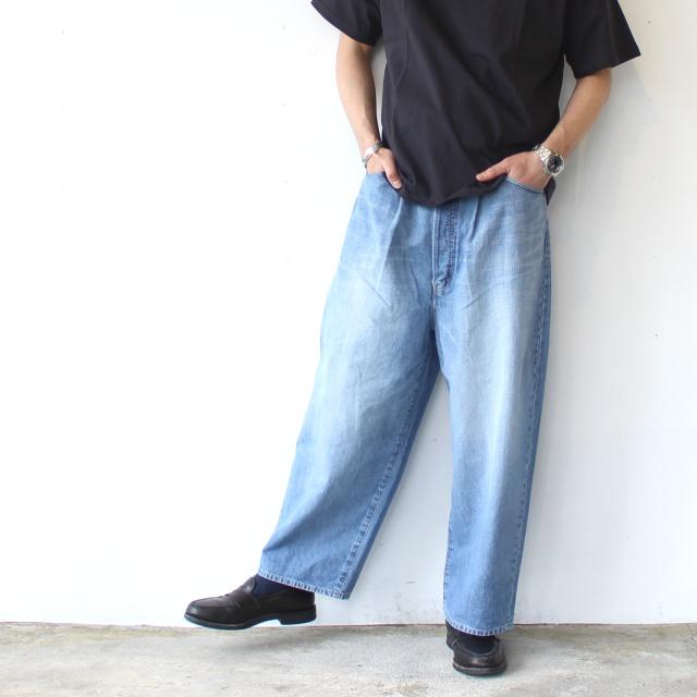 HAVERSACK 10oz-ヴィンテージウォッシュデニムワイドトラウザー 10oz-Vintage wash denim wide trousers 　（Vintage wash） | HAVERSACK | 14