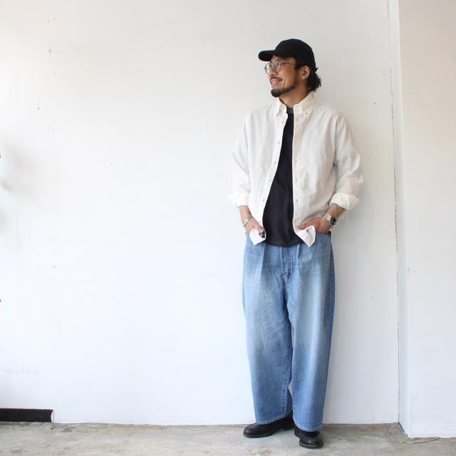 HAVERSACK 10oz-ヴィンテージウォッシュデニムワイドトラウザー 10oz-Vintage wash denim wide trousers 　（Vintage wash） | HAVERSACK | 18