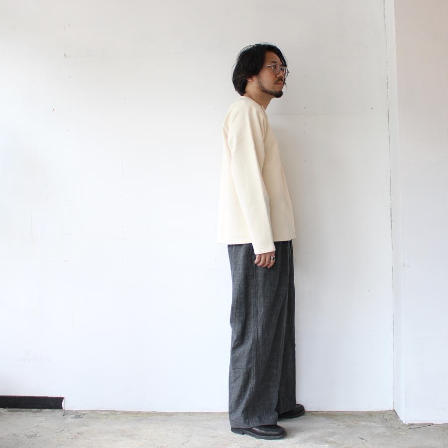 HAVERSACK リネンサージワイドタックトラウザー Linen Serge Wide Trousers　（Charcoal） | HAVERSACK | 02