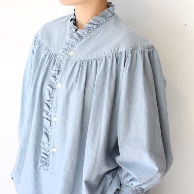 HAVERSACK ハバーサック ブラウス シャンブレーフリルブラウス