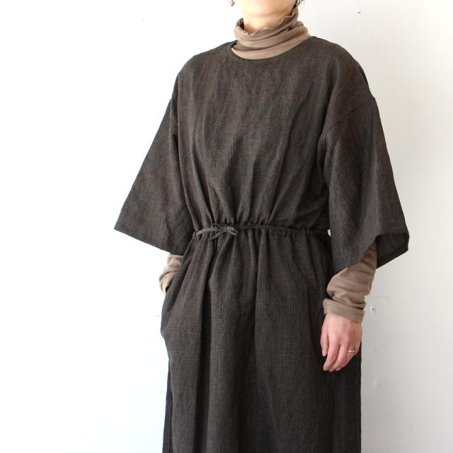 HAVERSACK リネンウールグレンチェック5分袖ワンピース W/L Glen-check half-sleeve onepiece | HAVERSACK | 12