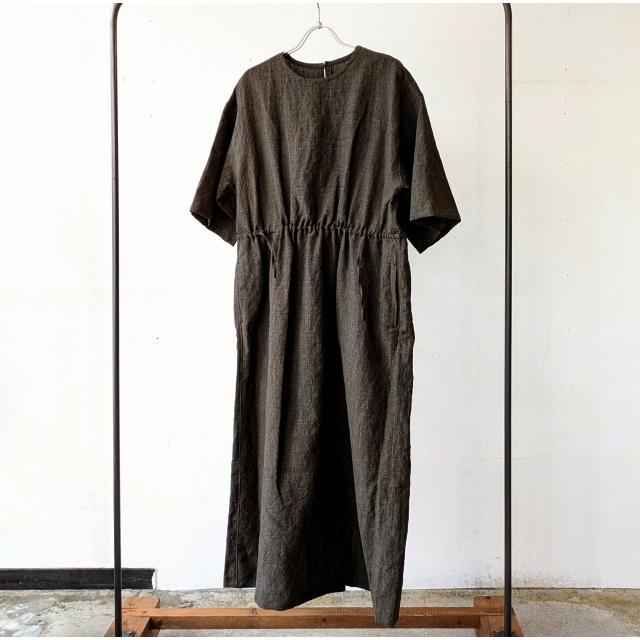 HAVERSACK リネンウールグレンチェック5分袖ワンピース W/L Glen-check half-sleeve onepiece | HAVERSACK | 01