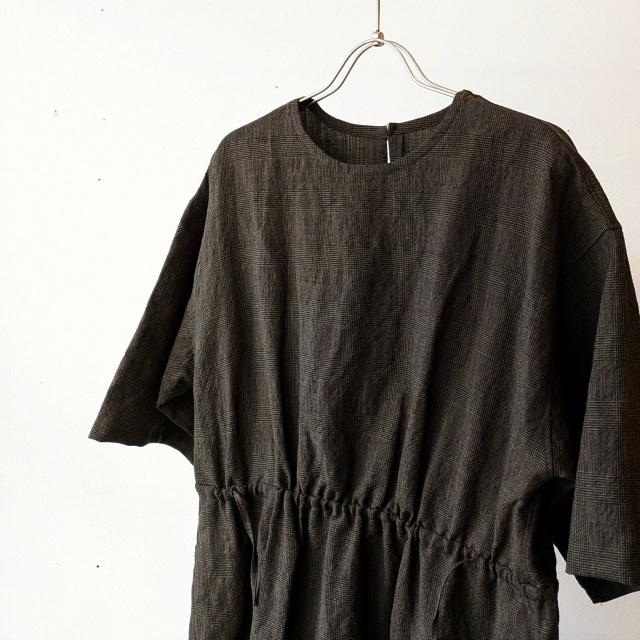 HAVERSACK リネンウールグレンチェック5分袖ワンピース W/L Glen-check half-sleeve onepiece | HAVERSACK | 02