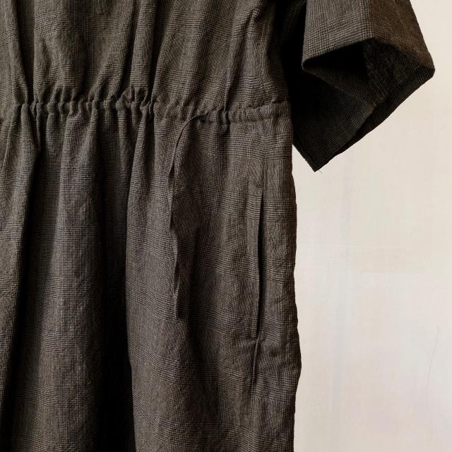 HAVERSACK リネンウールグレンチェック5分袖ワンピース W/L Glen-check half-sleeve onepiece | HAVERSACK | 03
