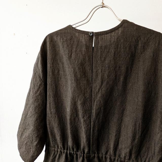 HAVERSACK リネンウールグレンチェック5分袖ワンピース W/L Glen-check half-sleeve onepiece | HAVERSACK | 04