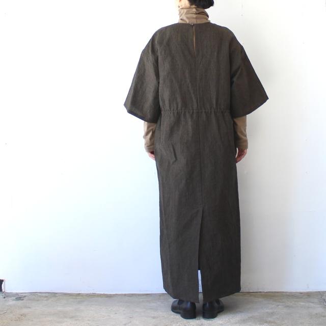 HAVERSACK リネンウールグレンチェック5分袖ワンピース W/L Glen-check half-sleeve onepiece | HAVERSACK | 09
