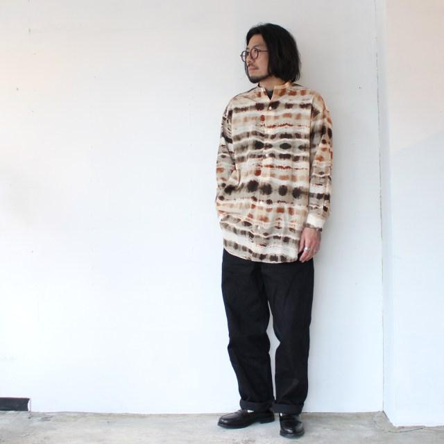 【20%OFF】HAVERSACK コットンキュプラタイプライターバンドカラーシャツ Water color print Band collar shirt | HAVERSACK | 10