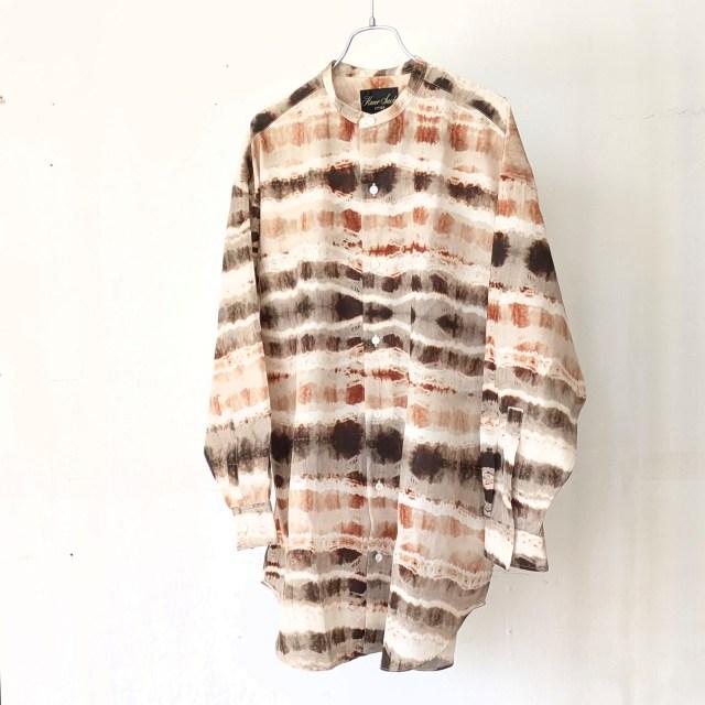 【20%OFF】HAVERSACK コットンキュプラタイプライターバンドカラーシャツ Water color print Band collar shirt | HAVERSACK | 01