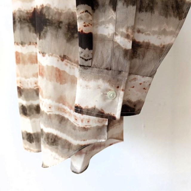 【20%OFF】HAVERSACK コットンキュプラタイプライターバンドカラーシャツ Water color print Band collar shirt | HAVERSACK | 03