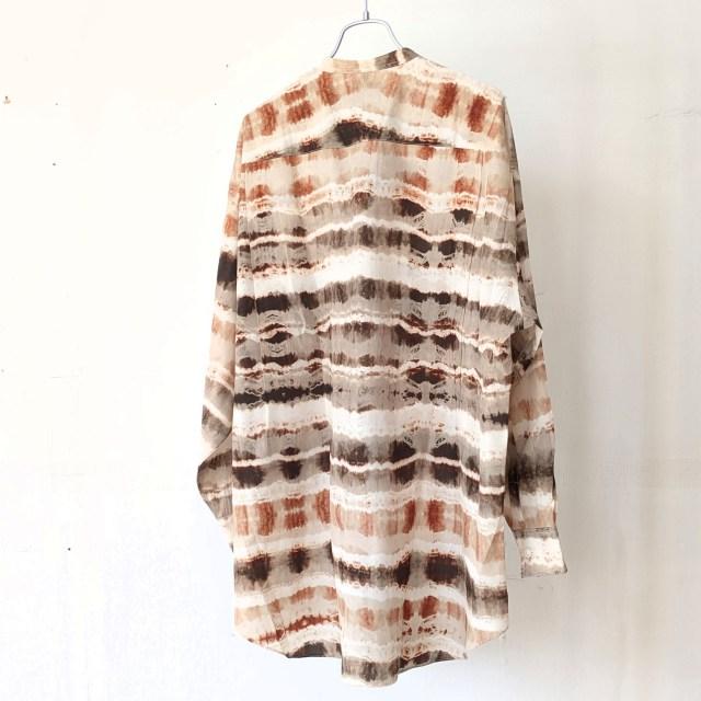 【20%OFF】HAVERSACK コットンキュプラタイプライターバンドカラーシャツ Water color print Band collar shirt | HAVERSACK | 04