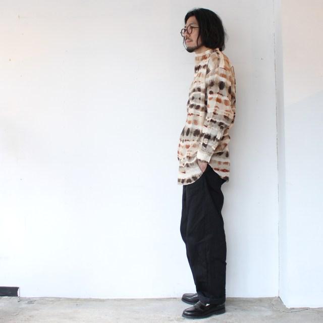 【20%OFF】HAVERSACK コットンキュプラタイプライターバンドカラーシャツ Water color print Band collar shirt | HAVERSACK | 08