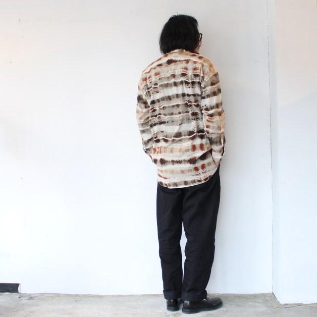 【20%OFF】HAVERSACK コットンキュプラタイプライターバンドカラーシャツ Water color print Band collar shirt | HAVERSACK | 09