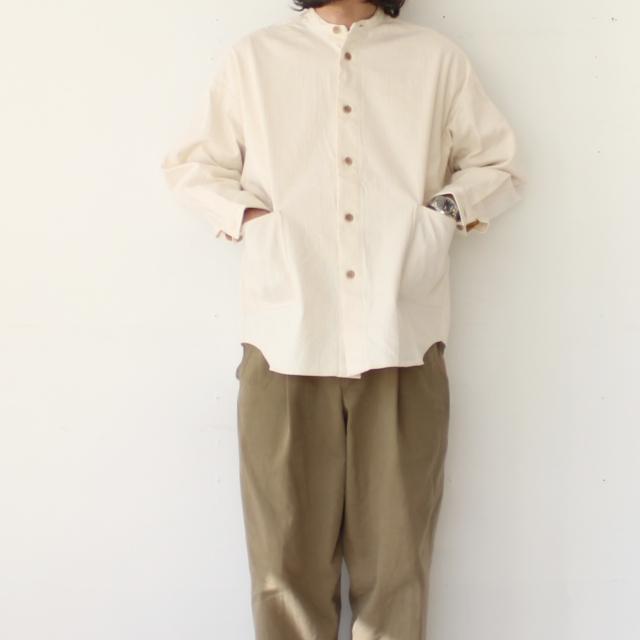HAVERSACK（ハバーサック） コットンリネンヘリンボーンBCシャツ C/L 