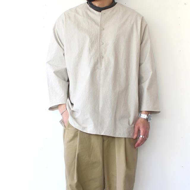 HAVERSACK 40タイプライターノーカラー8分袖プルオーバーシャツ 40/Typewriter No collar P/O Shirt　（Light Gray） | HAVERSACK | 14