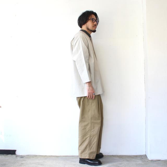 HAVERSACK 40タイプライターノーカラー8分袖プルオーバーシャツ 40/Typewriter No collar P/O Shirt　（Light Gray） | HAVERSACK | 16