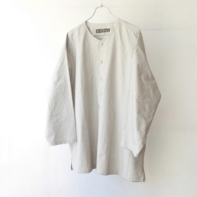 HAVERSACK 40タイプライターノーカラー8分袖プルオーバーシャツ 40/Typewriter No collar P/O Shirt　（Light Gray） | HAVERSACK | 01