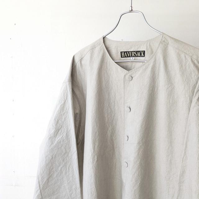 HAVERSACK 40タイプライターノーカラー8分袖プルオーバーシャツ 40/Typewriter No collar P/O Shirt　（Light Gray） | HAVERSACK | 02
