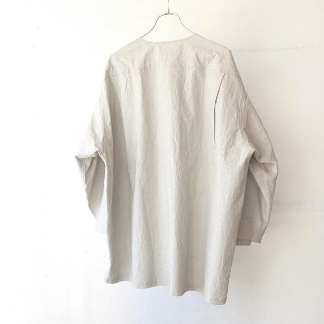 HAVERSACK 40タイプライターノーカラー8分袖プルオーバーシャツ 40/Typewriter No collar P/O Shirt　（Light Gray） | HAVERSACK | 04