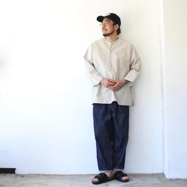 HAVERSACK 40タイプライターノーカラー8分袖プルオーバーシャツ 40/Typewriter No collar P/O Shirt　（Light Gray） | HAVERSACK | 08