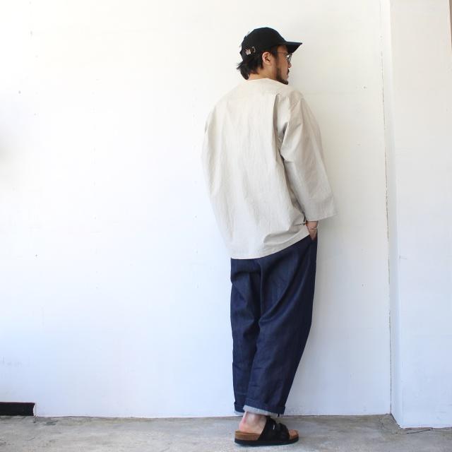 HAVERSACK 40タイプライターノーカラー8分袖プルオーバーシャツ 40/Typewriter No collar P/O Shirt　（Light Gray） | HAVERSACK | 10