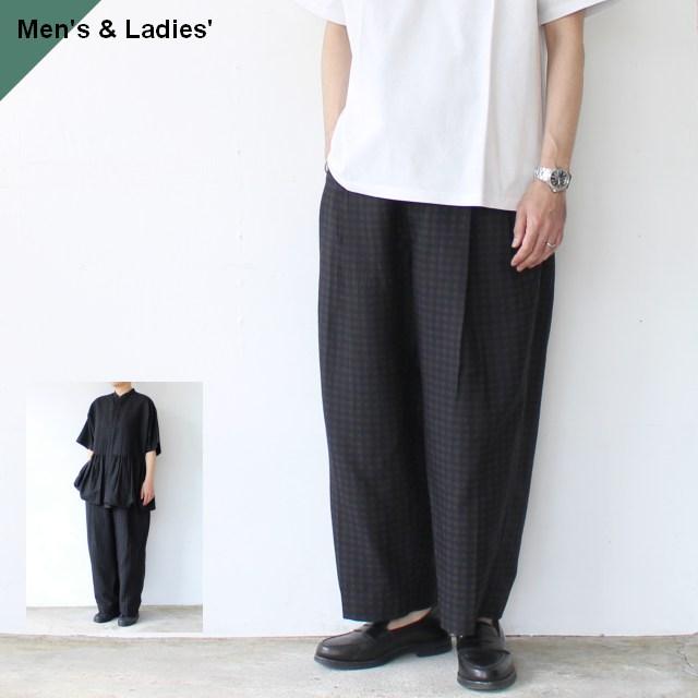 HAVERSACK ギンガムジャガード2タックワイドパンツ Gingham